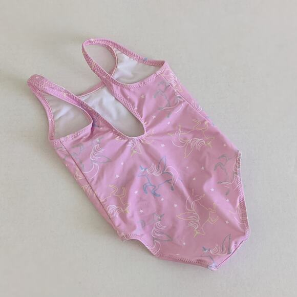 NWT Zara Girls Sz 12/24m Unicorn Foil Swimsuit One Piece Pink Pastel - Picture 3 of 4